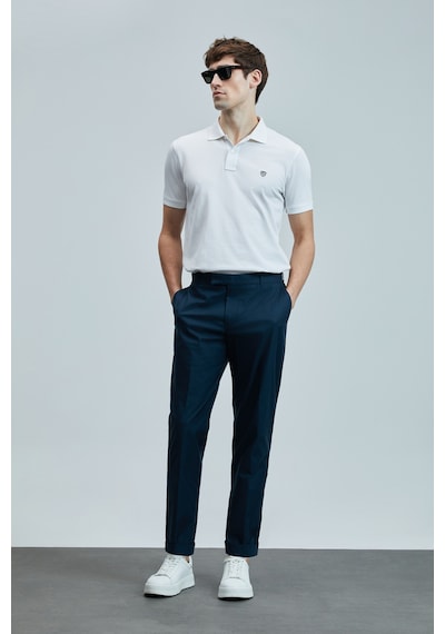 Lufian Erkek Laon Smart Polo T-shirt 111040206 Beyaz Beyaz