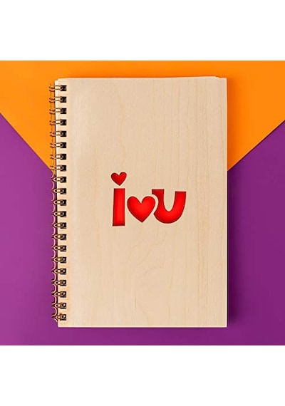 You Minimal Tasarımlı Ahşap Kapaklı Defter Çok Renkli
