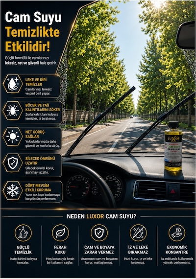 Luxor Kimya Konsantre Oto Cam Suyu Şampuanı 100 Ml 1 Adet