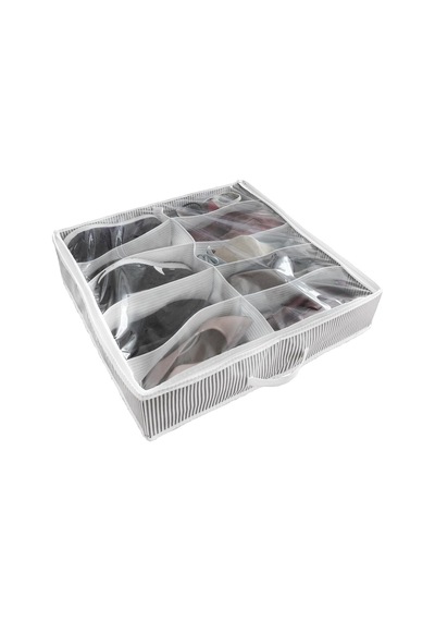Ayakkabı Saklama Çantası 10 Bölmeli Shoes Under Ayakkabı Hurcu - Gri 4767 - Ktj7363-8913 Plastik G Diğer