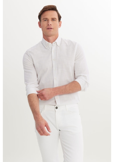 AC&Co / Altınyıldız Classics Erkek Bej %100 Pamuk Slim Fit Dar Kesim Düğmeli Gömlek Yaka Armürlü Gömlek Bej AC&Co / Altınyıldız Classics Erkek Bej %100 Pamuk Slim Fit Dar Kesim Düğmeli Gömlek Yaka Armürlü Gömlek Bej