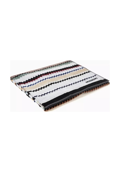 Missoni Home Curt Plaj Havlusu, Pamuklu, Zikzak Desenli, Şık Bej L - Xl