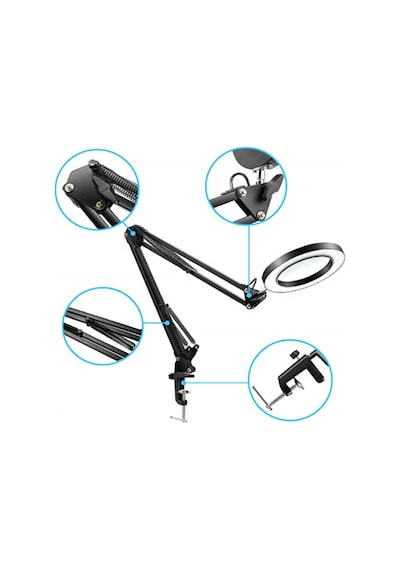 Wlue Flexible Metal 72 Led Ring Masa Lambası 360 Dönebilen Esnek Diğer