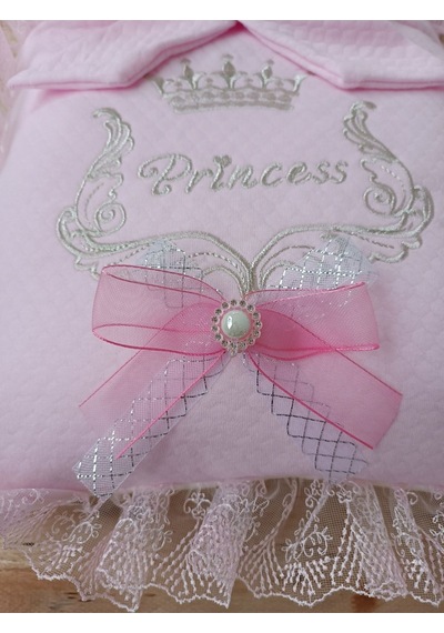 Yenidoğan Pembe Dantelli 3'lü Bebek Alt Açma Minderi- Kundaklı & Yastıklı Bebek Yatağı - My Princess