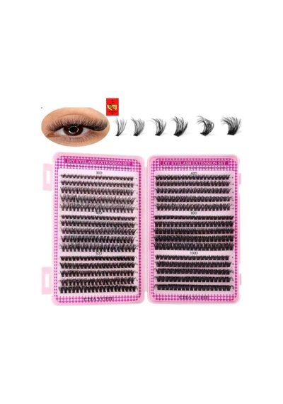 600 Adet Takma Kirpik Küme Seti Yapıştırıcı Cımbız Ve Fırça 30d40d50d60d80d100d