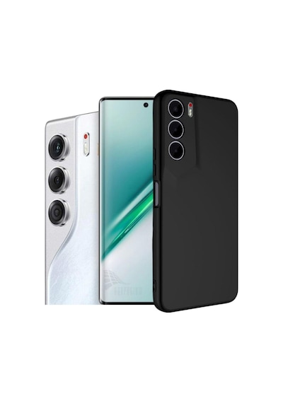 Tecno Camon 40 Pro 5G CM7 Uyumlu Silikon Kılıf - Kamera Korumalı Esnek Pastel Renk Kapak-Siyah
