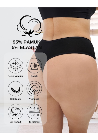 Alya Underwear Kadın Külot Yüksek Bel Tanga, Toparlayıcı - 2 Siyah, 1 Beyaz, 2 Ten S, M, L, Xl, 2xl - 5 Adet Renkli P02