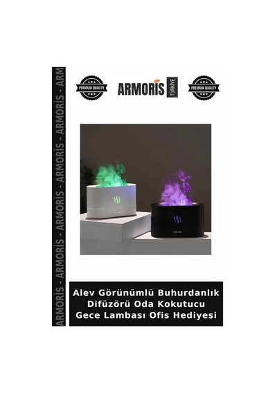 Alev Görünümlü Buhurdanlık Difüzörü Oda Kokutucu Gece Lambası Ofis Hediyesi Çok Renkli
