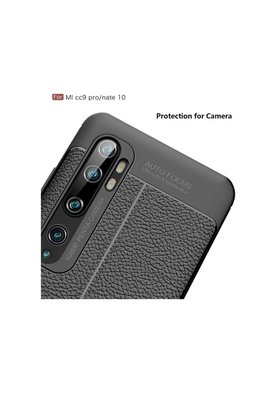 Xiaomi Mi Note 10 Kılıf Niss Tam Korumalı Lüx Deri Silikon Kapak