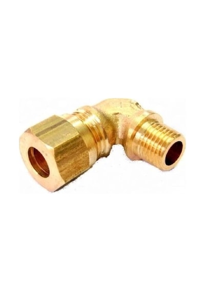 Sarı Pirinç Yüksüklü Dirsek 1/2 - 12 Mm