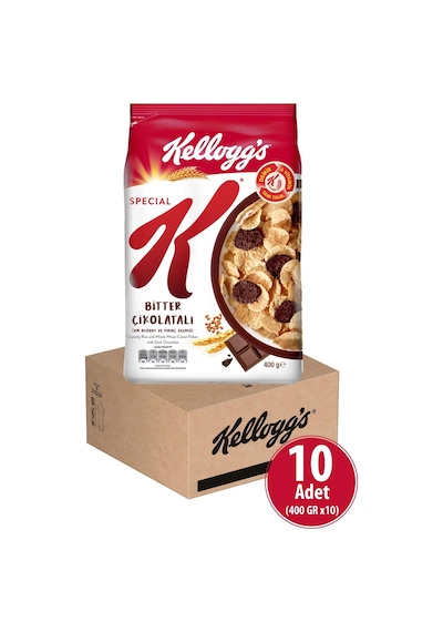 Kellogg's Special K Bitter Çikolatalı Kahvaltılık Tam Buğday ve Pirinç Gevreği 10 x 400 G