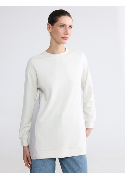 Lcw Everyday Bej Oversize Soft Touch Kadın Tunik