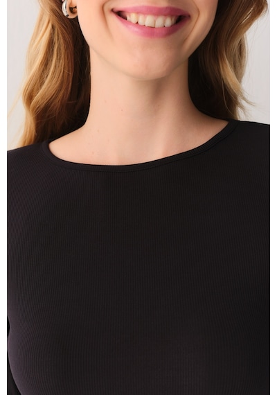 Suwen Fine Rib Modal Ribanalı Body St6004612012 Siyah
