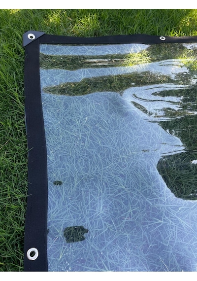 Mika Branda Şeffaf Branda Su Geçirmez Kış Bahçesi Kamelya 0,4 Mm Şeritli Halkalı Beyaz