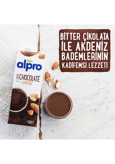 Alpro Bitter Çikolatalı Badem Sütü 1 L