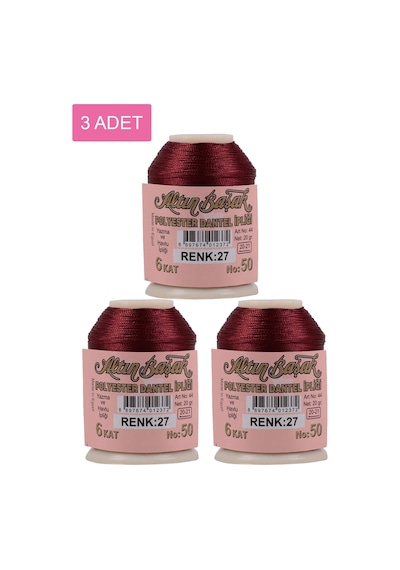 3 Adet Altınbaşak Oya Ve Dantel İpi 20 Gr - Royaleks - No: 027