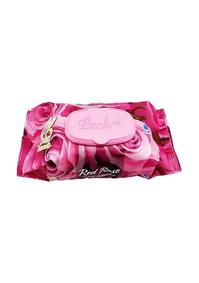 Hubrendy Tedarik Red Rose Islak Havlu Mendil 90 Adet Kapaklı Gül Kokulu