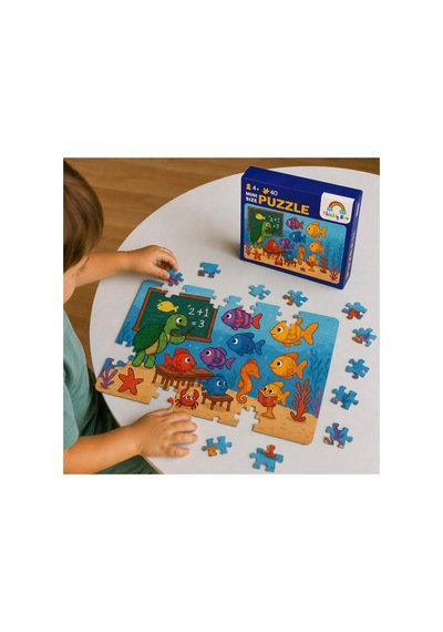 Deniz Okulu Mini Puzzle 40 Parça 3-7 Yaş Eğitici Çocuk Puzzle Yapboz