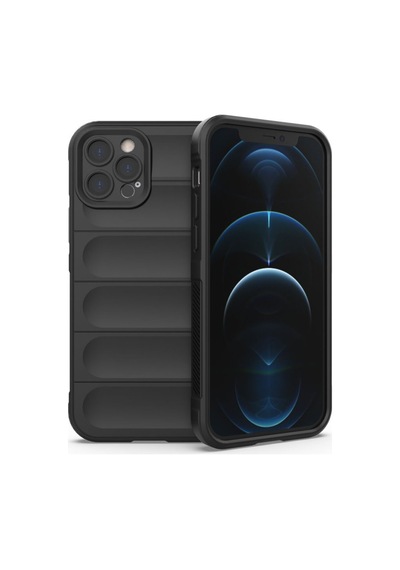 Apple iPhone Uyumlu 12 Pro Kılıf Elde Tutma Kolaylıkla Kaydırmaz Kenar Line Dizayn Optietnik Kapak Siyah