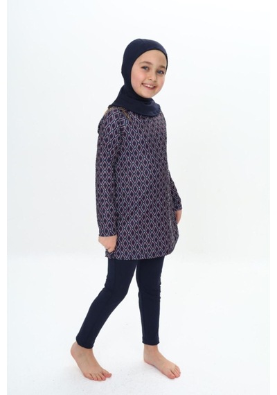 My Kids Wear Yaş Tesettür Mayo Fuşya - Yeşil