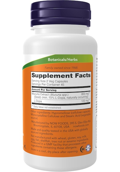 Now Supplements, Dopa Mucuna, Standardized Mucuna Extract With Na