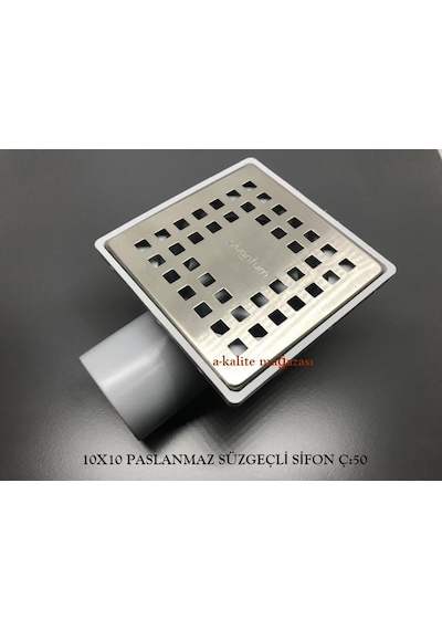 Quantum 10X10 Q 50 Yandan Çıkışlı Yer Süzgeci Yer Sifonu