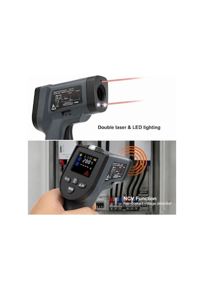 Kaemeasu Km-k550het Dijital Lazer Termometre Infrared Ve Prob Çift Ölçüm