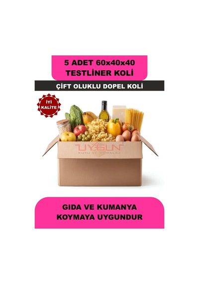5 Adet 60x40x40 Ev Taşıma Kolisi, Çeyiz Kolisi, Boş Koli, Çift Oluklu Tssst Dopel