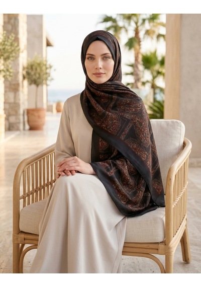 Moda Nuda Iconic Lema Şal Acı Kahve - Zarif Ve Modern