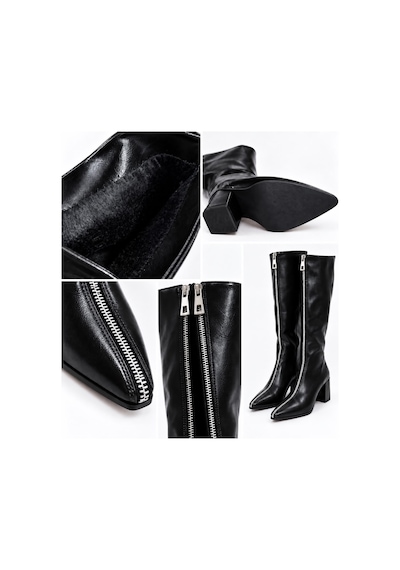 Dabab Shoes Erıca Kadın Siyah Kırışık Rugan Cilt Sivri Burun Önden Fermuarlı Geniş Baldır 6 Cm Kalın Topuklu Uzun Çizme Dabab Shoes Erıca Kadın Siyah Kırışık Rugan Cilt Sivri Burun Önden Fermuarlı Geniş Baldır 6 Cm Kalın Topuklu Uzun Çizme