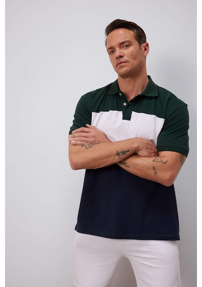 DeFacto %100 Pamuk Regular Fit Polo Yaka Bloklu Kısa Kollu Tişört D7940AX25SPGN245 DeFacto %100 Pamuk Regular Fit Polo Yaka Bloklu Kısa Kollu Tişört D7940AX25SPGN245
