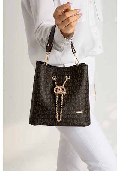 Just Polo Kadın Günlük Kullanıma Uygun Ayarlanabilir Askılı Şık El & Omuz Çantası Shoulder Bag Kahverengi