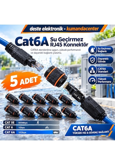 Dış Mekan Ip68 Rj45 Patch Kablo Bağlantısı Konnektörü,cat6 Toz Ve Su Geçirmez 2xrj45 Soket 5 Adet