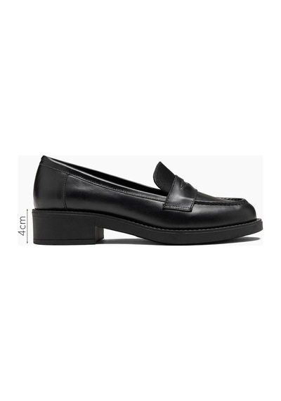 Greta Siyah Cilt Hakiki Deri Kadın Loafer Ayakkabı