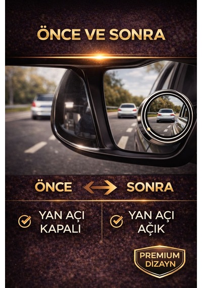 Kör Nokta Aynası 2 Li Set Mini Oval Geniş Açılı Dikiz Aynası, Park & Geri Manevra Yardımcı, Araç İçi Uyumlu