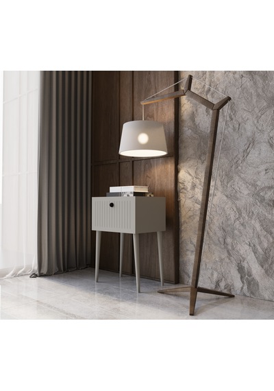 Enwood Canopus Mdf Kum Taşı Rengi Ahşap Ayaklı Tek Kapaklı Komodi