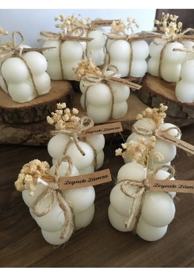 Bernami Biblo Pinterest 10 Adet Cipso Detaylı Süslemeli Bubble Mum, Nikah Şekeri, Doğum, Sünnet, Düğün Nişan Söz Kına, Doğum