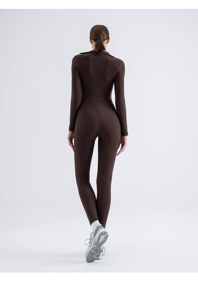 Lismina Shadow Fit Spor Tayt Tulum Kahverengi