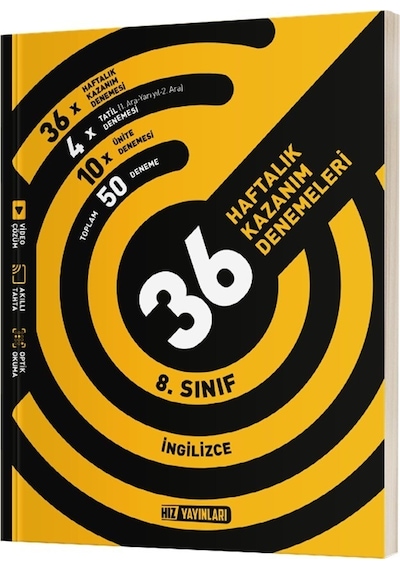 Hız Yayınları 8. Sınıf İngilizce 36 Haftalık Kazanım Denemeleri