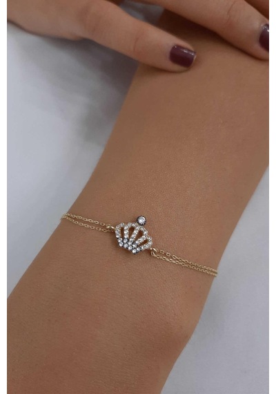 14 Ayar Altın Kraliçe Tacı Bileklik 001