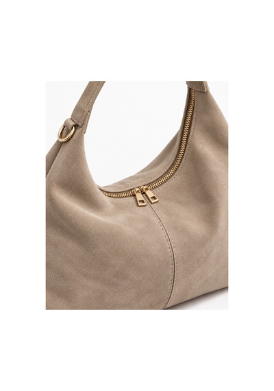 Nura Collection Vizon Kadın Hakiki Süet Shopper Omuz Çantası Bej - 933745279 Bej