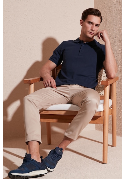 Buratti Pamuklu Regular Fit Düğmeli Erkek Polo Yaka T Shirt 5902127 Indigo