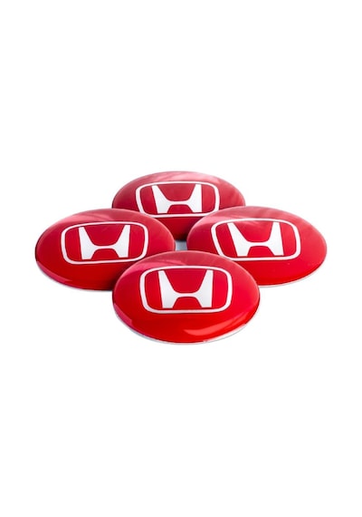 Honda Jant Göbeği Göbek Arması Sticker Kırmızı 4'Lü Set Carmaniak