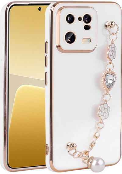 Xiaomi Mi 13 Pro Kılıf El Tutamaçlı Kamera Korumalı Zore Taka Silikon Kapak Beyaz