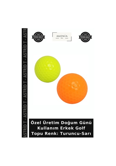 Özel Üretim Doğum Günü Kullanım Erkek Golf Topu Renk: Turuncu-sarı Çok Renkli