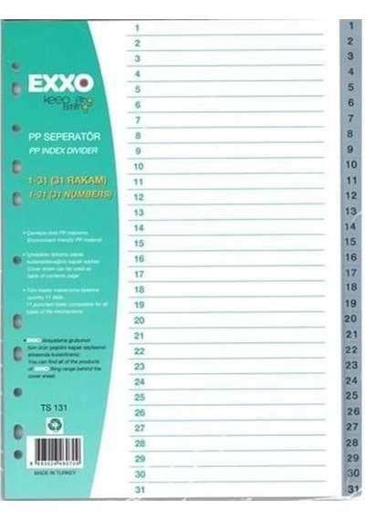 Exxo Ts 131 1-31 Rakam Ayraç