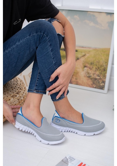Nesil Shoes Dvm 801 Açık Gri Faylon Taban Kadın Yürüyüş Ayakkabısı-açıkgri Açık Gri