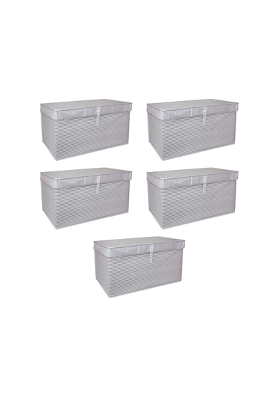 Çok Amaçlı Düzenleyici Kutu Organizer Cırt Cırtlı Hurç Mega Plus Boy 40cm X 30cm X 70cm 5 Adet Açık Gri