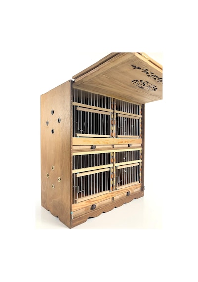 Naturbirds 4 Gözlü Ahşap Kuş Taşıma Sandığı