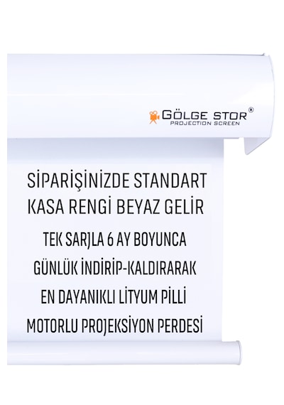 Gölge Stor Şarjlı En 150 Cm Boy 160 Cm Yeni Akıllı Kumaş Teknolojisi Işık Geçirmez Projeksiyon Perdesi